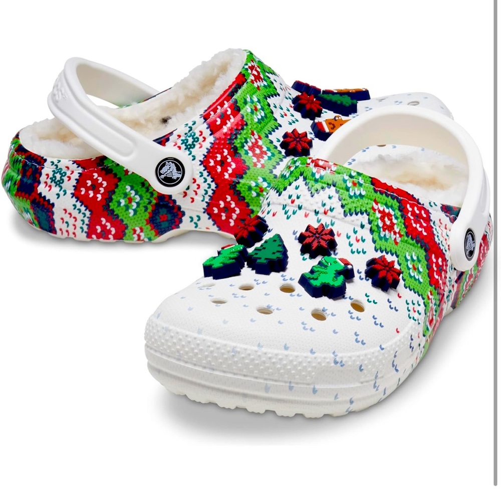 Christmas 🎄 Crocs Fuzzy Clogs Big Kid